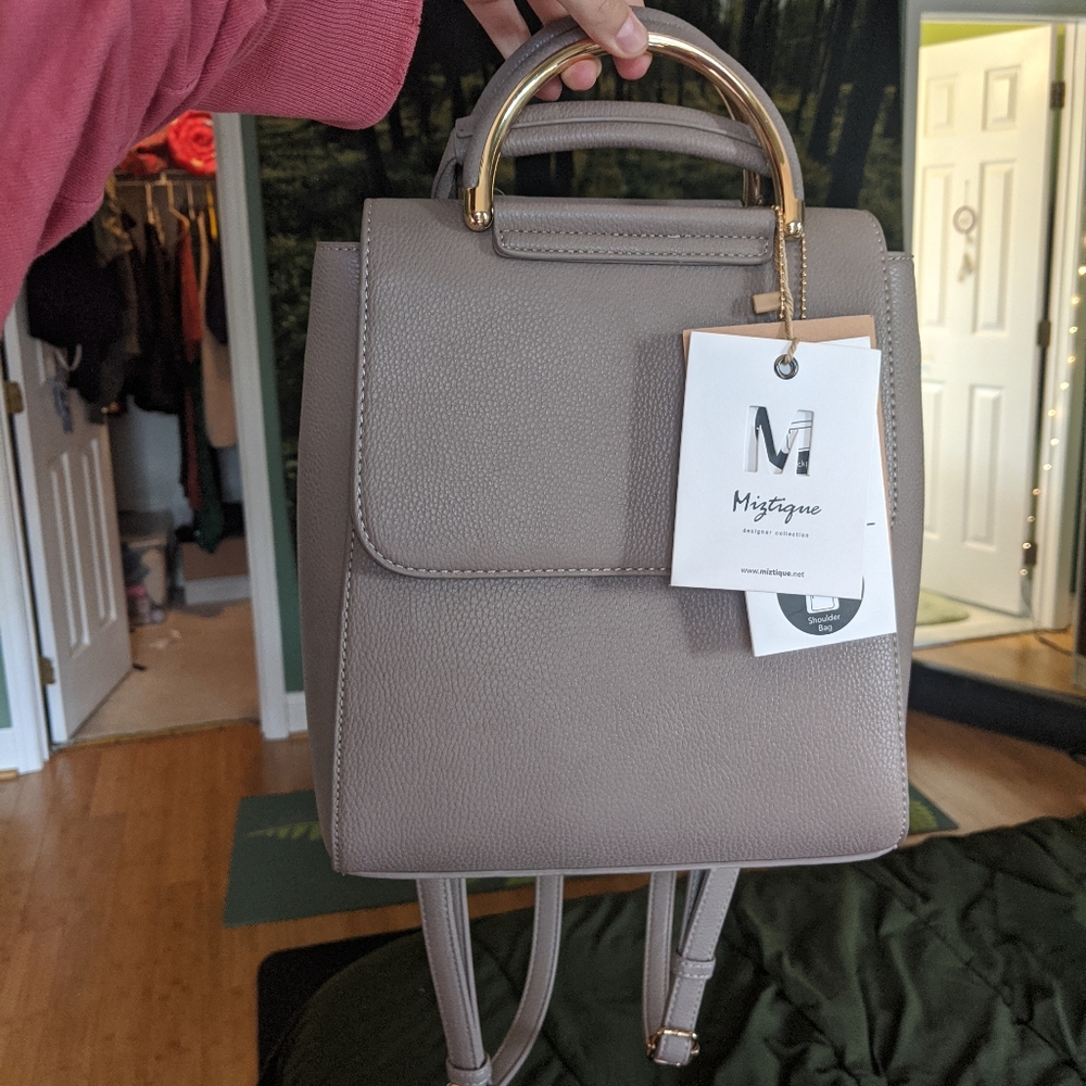 Vegan Leather Backpack/ Handbag